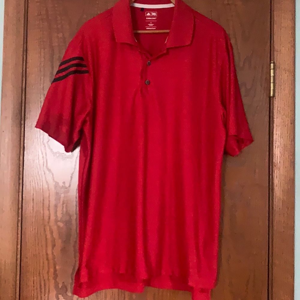 Adidas Climacool Red Golf Polo Shirt sz L